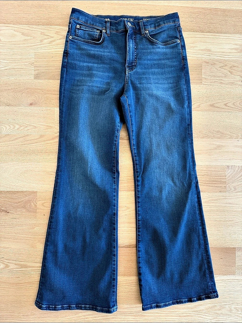 J.Crew Vintage Flare High Rise Super-Stretch Jean Blue Waist 29
